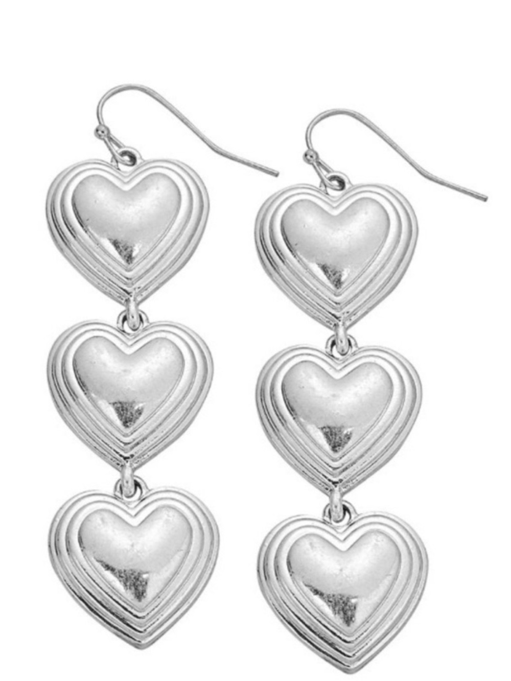 Park Lane Silver Triple Heart Dangle Earrings - Women Jewelry